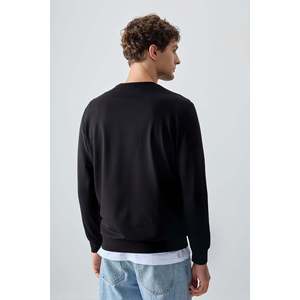 Sudadera Básica para Hombre de Algodón Negro con Textura Suave y Corte Estándar - 88363 - Negro - Product Image 5