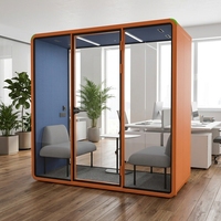 Hecor Cabine Acoustique pour 2 Personnes, Cabine d'Interview, Cabine Téléphonique, Cabine de Réunion Silencieuse, Pavillon d'Isolation Phonique, Cabine Audio