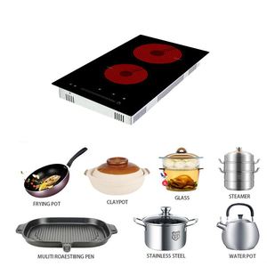 Table de cuisson électrique intelligente WiFi 2 brûleurs OEM ODM, en verre céramique noir, encastrable, pour la cuisine domestique - Product Image 6