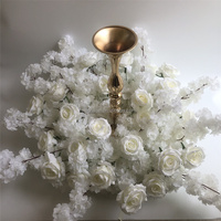 FL-154 Table De Mariage Décor Blanc Cercle Anneau Fleur Pièce Maîtresse Bougie Anneaux Couronnes Fleur Base pour Centres De Mariage