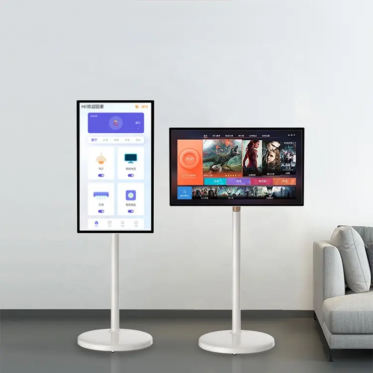 Hot Selling Draagbare Mobiele Live-Uitzending Home Reclame Display Tv 32 Inch Stand By Me Tv