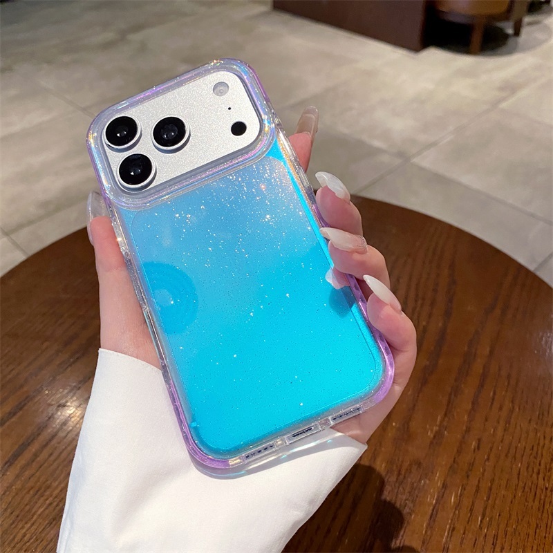 In-Mold Decoration Glitter Case iPhone 17 Pro Max, Shockproof Blue Laser Starlight Pattern, Precision Fit Fashion Accessory · image 6