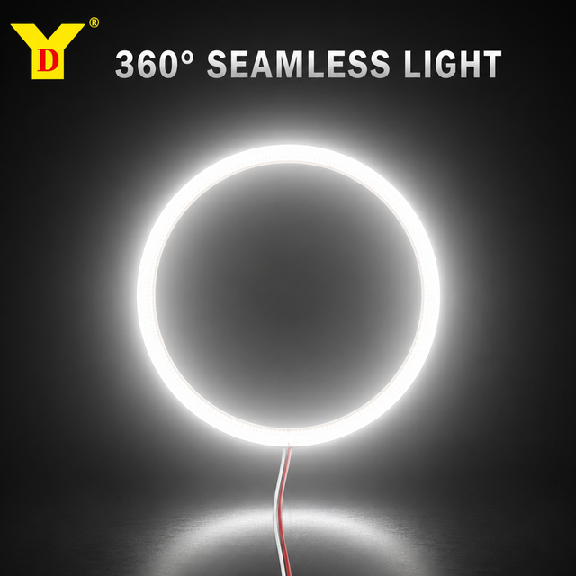 YD COB LED Angel Eyes Halo Rings 60mm 70mm 80mm 90mm 100mm 120mm Headlight Retrofit DRL Daytime Running Light 12V Car Motorcycle