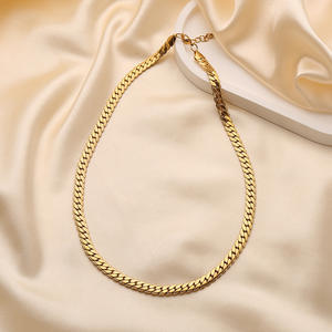 GT HipHop 6mm Antialérgico 18K Chapado en oro Acero inoxidable Collar de cadena de serpiente plana para mujeres y hombres - Product Image 3