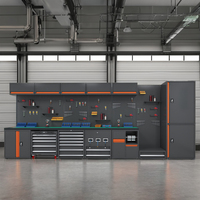Etabli de garage en métal acier personnalisable avec armoire à outils à tiroirs pour poste de travail d'atelier et banc d'établi