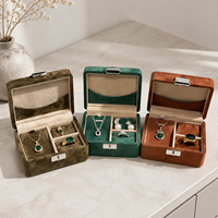 Boîte à bijoux rectangulaire de luxe en velours, couleur personnalisée, élégante, organisateur de bijoux, étui multi-compartiments, rangement pour bagues