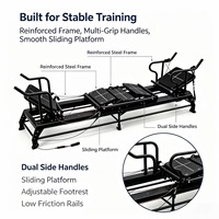 Plataforma Móvil para Máquina de Pilates, Marco de Aluminio, Cama Deslizante Segmentada Reversible, Duradera, Profesional, para Estudio de Pilates