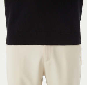 Оптовая продажа, высококачественный черный мужской кашемировый трикотаж 14GG с 100% и V-образным вырезом, вязаный деловой свитер с логотипом на заказ для зимы - Product Image 4