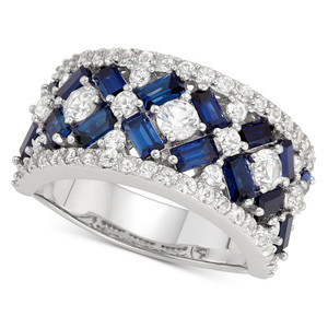 Anello dal Design Blu e Bianco, Elegante Anello da Dito per Donne - Product Image 1