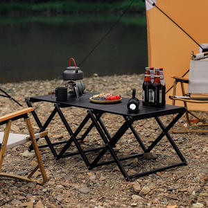 K9050 ชั้นวางของอเนกประสงค์อะลูมิเนียมแบบพับได้ ชั้นวางของกลางแจ้งรูปสี่เหลี่ยมผืนผ้า อลูมิเนียมอัลลอยด์อเนกประสงค์ ชั้นวางของจัดระเบียบ - Product Image 4