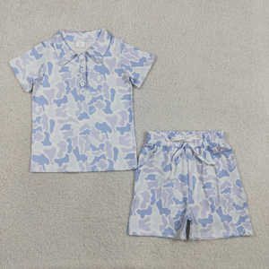 Nouvel ensemble décontracté 2 pièces pour garçons : T-shirt à manches courtes rayé brodé motif poisson vert et short – Vêtements pour enfants en coton tricoté - Product Image 4