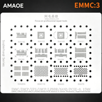 Pochoir de Reballing BGA AMAOE 0,15 mm pour la réparation de puces BGA153, BGA162, BGA169, BGA186, BGA221, BGA254, EMMC, EMCP