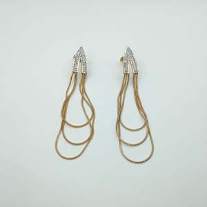 Fashion Drop Earrings PVD Gold Plated 316L Stainless Steel Sustainable Resistant Long Tassel Design - Product Image 1