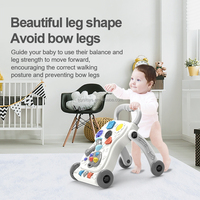 Marche-bébé réglable en vitesse, antidérapant, avec cadre en plastique, musique, pliable, aide à la marche portable, jouets d'apprentissage pour bébés