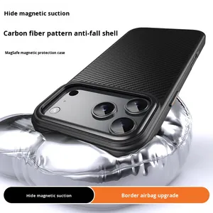 Nuova custodia per telefono magnetica transfrontaliera con struttura in fibra di carbonio <span class=keywords><strong>Cover</strong></span> protettiva per <span class=keywords><strong>iPhone</strong></span> 17 Pro Max e per <span class=keywords><strong>Apple</strong></span> 16 - Product Image 3