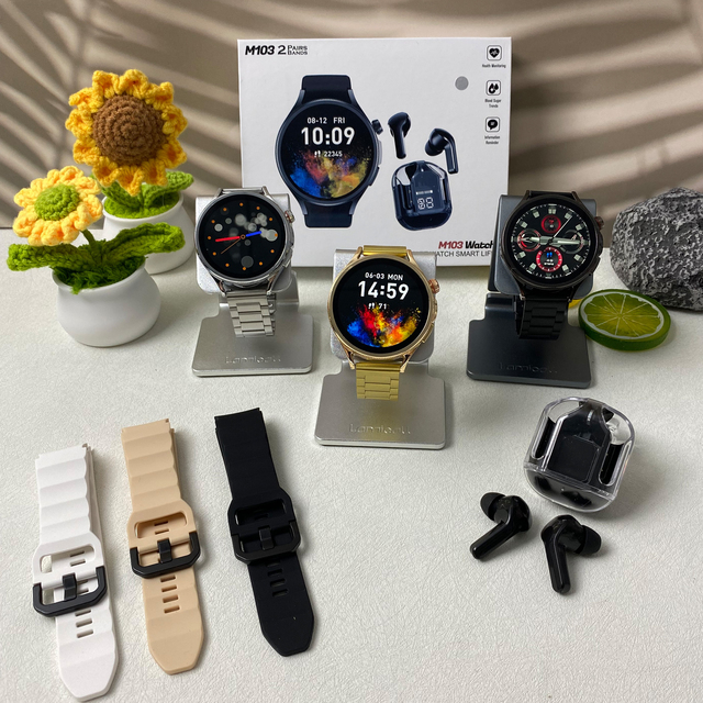 2-in-1 TWS Smart Watch & Earbuds with Sleep Tracker IP67 Waterproof Calendar-Unisex Fitness Tracker M103