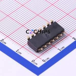 TO-07 DIP Switch SMD-14P,6.3x17.8mm Switch Flat Toggle, Raised Type 7 2.54mm Black - Product Image 2