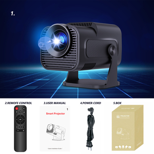 New HY320 Mini Portable LED Android <b>Projector</b> with 1080P Support ANSI300 Lumens Stereo Built-in Speakers for Home & Travel - Product Image 6