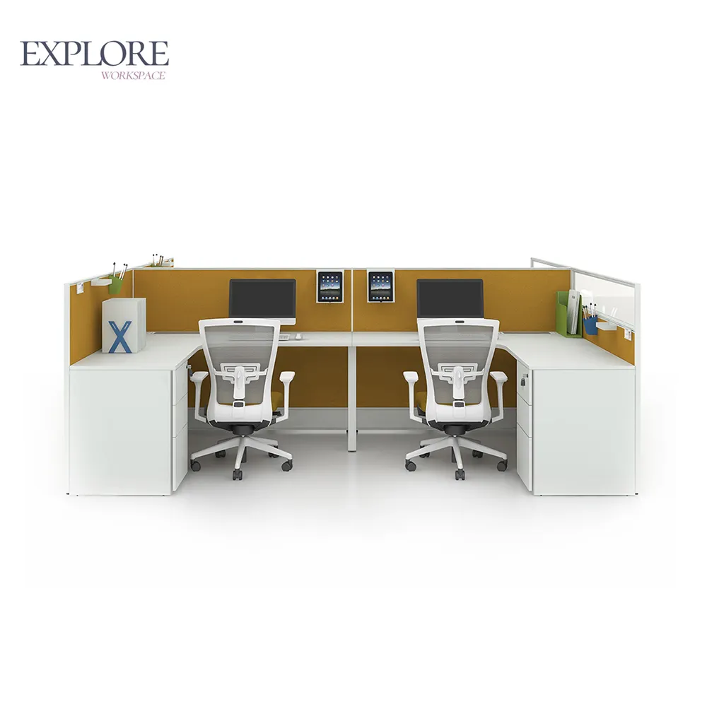 Wholesale price Modern office furniture desk cubicle 4 staff workstation table for office room
