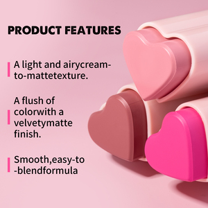 Fard à Joues Crème Cœur Végétalien en Gros, Stick Blush Mat <span class=keywords><strong>Bio</strong></span> pour Joues, Cosmétiques <span class=keywords><strong>Maquillage</strong></span> Visage à Marque Privée, Blush Cœur - Product Image 4