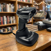 LONVILL Scanner de codes-barres sans fil à décodage rapide avec indicateur LED pour les librairies et les boutiques de cadeaux
