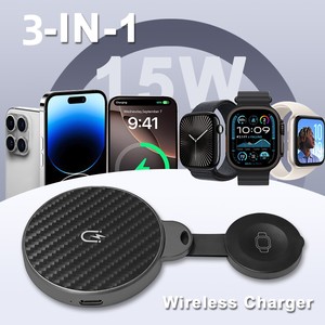 Nouveau chargeur sans fil magnétique rapide multifonctionnel pliable de 15 W, taille <span class=keywords><strong>mini</strong></span>, portable, type C, prend en <span class=keywords><strong>charge</strong></span> 3 appareils simultanément - Product Image 4
