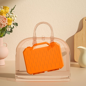 Égouttoir portable pour biberons avec support pour tétines et boîte de rangement, égouttoir multifonctionnel pour biberons d'allaitement, orange - Product Image 2