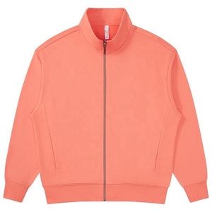 เสื้อสเวตเตอร์คอกลมมีซิปรูดทรงกรวยสำหรับผู้ชายสีกากีปกติสีพื้นดีไซน์ของคุณเองขายส่ง - Product Image 3