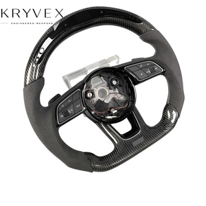 พวงมาลัยหุ้มพวงมาลัยแบบเย็บด้วยมือทำจากหนังและคาร์บอนไฟเบอร์หุ้ม RS3 RS4 S4 <span class=keywords><strong>B9</strong></span> RS3รถ Audi - Product Image 3