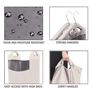 DB Heavy Duty Rattan Hanging Laundry Cesto Bolsa Organizador de armario con 2 perchas de metal fuertes Cesta de lavandería que ahorra espacio - Product Image 4