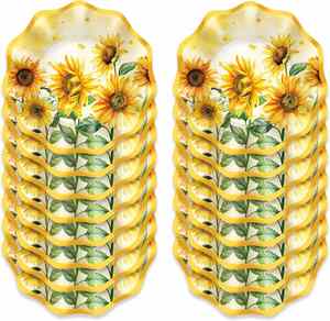 Platos de Papel Amarillos con Diseño de Girasol de 9 Pulgadas, Bordes Festoneados, Decoraciones Modernas para Fiestas de Cumpleaños, Desechables, Directo de Fábrica - Product Image 5