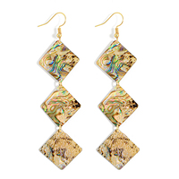 Femmes élégantes longue goutte hawaii 3 pièces pendentif géométrique boucles d'oreilles bijoux femmes pour la fête