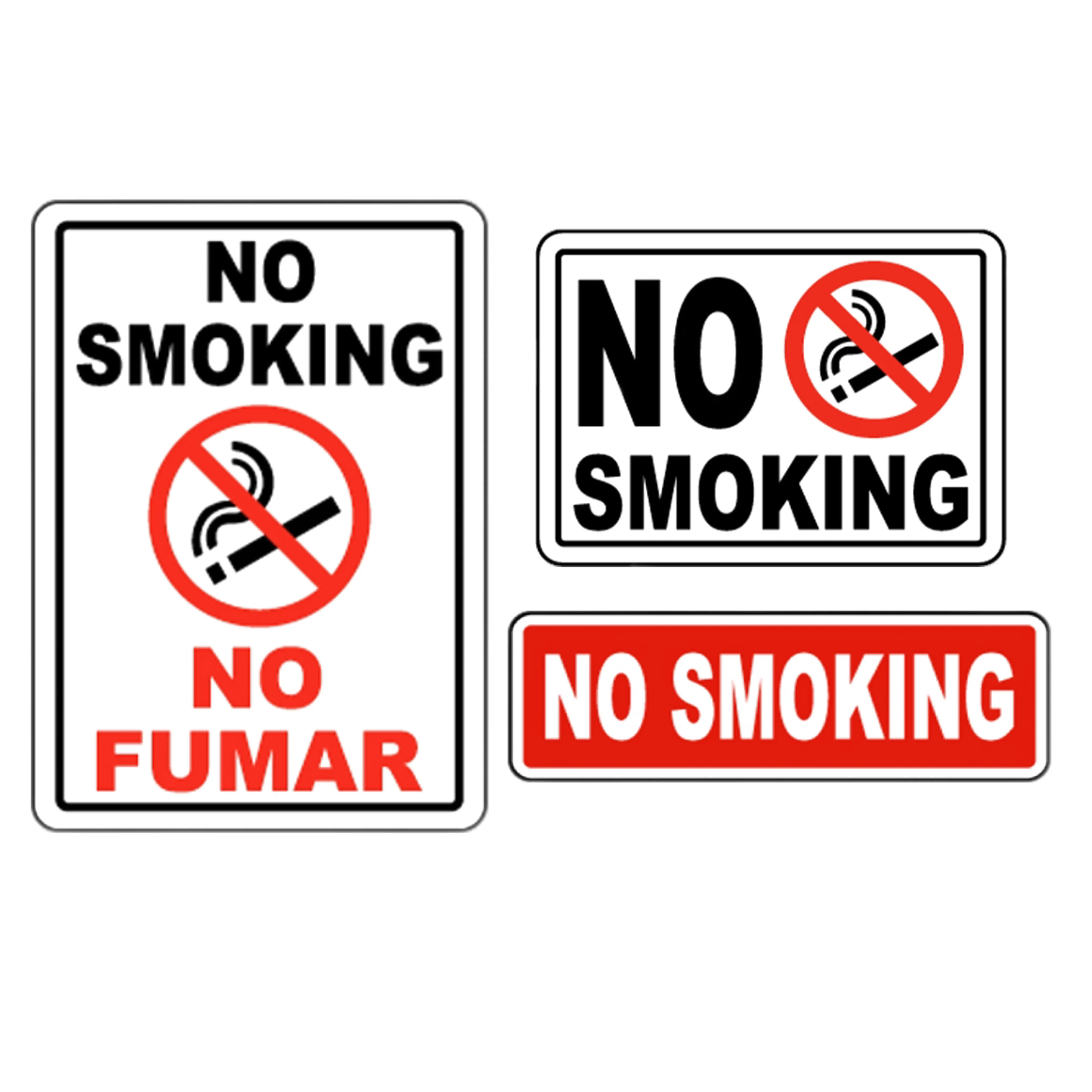 מקום ציבורי מותאם אישית לוח אזהרת בטיחות רעיוני אלומיניום שלט אסור לעשן
