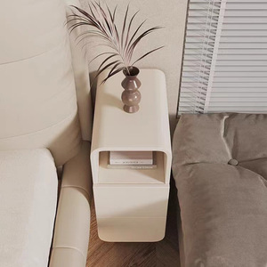 Crème vent lumière luxe petite table de chevet extrêmement étroite maison moderne simple <span class=keywords><strong>taquet</strong></span> français chevet casier armoire tête de chevet - Product Image 3