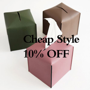 Cheap custom pu leather square hotel tissue box cover holder for mini desktop tissue storage box