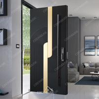 Porte d'entrée pivotante de luxe, porte extérieure pivotante moderne en aluminium, porte d'entrée haut de gamme sur mesure pour villas de luxe au Moyen-Orient
