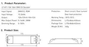 Decodificador <span class=keywords><strong>DMX</strong></span>/RDM de Voltaje Constante de 16 bits <span class=keywords><strong>LTECH</strong></span>, Comunicación de Señal DMX512, Lectura/Escritura Remota de Direcciones <span class=keywords><strong>DMX</strong></span> - Product Image 4