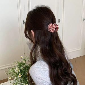 Pince <span class=keywords><strong>à</strong></span> cheveux élégante bleu et jaune <span class=keywords><strong>à</strong></span> motif écossais 3D avec fleur, pour <span class=keywords><strong>chignon</strong></span> demi-hauteur, pince requin professionnelle pour salon, sectionnement et fixation - Product Image 6