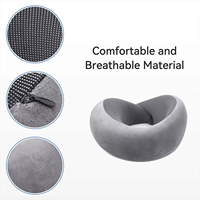 Oreiller de voyage en mousse à mémoire de forme haute densité 60D en forme de U, personnalisable OEM/ODM avec logo, portable, pour avion, soutien cervical
