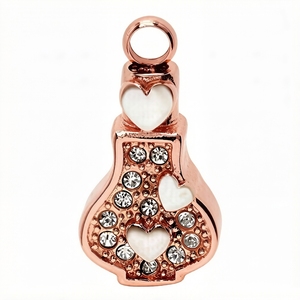 Collier en acier inoxydable coeur bouteille pendentif porte-cendres amulette sanskrit urne de crémation bijoux souvenir mémoire urne magique en cristal - Product Image 4