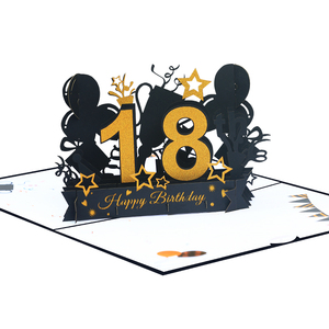 Cartes de remerciement personnalisées pour les âges d'anniversaire Carte de voeux pop-up 3D pour le 18e anniversaire avec enveloppe - Product Image 2