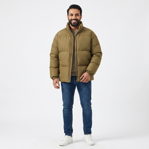 Veste matelassée d'hiver pour homme, en toile unie de haute qualité, épaisse et chaude, avec logo personnalisé, la plus vendue en gros pour l'extérieur - Product Image 1