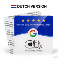 Etiqueta NFC Acrílica en Holandés Lista para Enviar, 10 cm, Etiqueta de Reseña de Google, Placa de Reseña NFC Premium