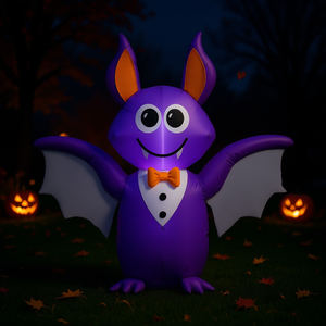 Décoration de chauve-souris gonflable pour Halloween, décor de jardin extérieur violet, PVC éclairé, unisexe - Product Image 2