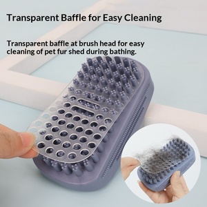 Brosse de bain massante antidérapante pour animaux de compagnie, outil de nettoyage et de toilettage, grand modèle pour chiens et chats, éliminateur de poils - Product Image 2