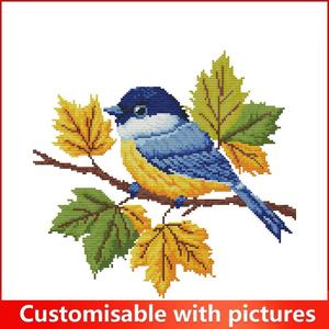 Kit <span class=keywords><strong>de</strong></span> broderie au <span class=keywords><strong>point</strong></span> <span class=keywords><strong>de</strong></span> <span class=keywords><strong>croix</strong></span> 'Petit oiseau bleu' avec motif imprimé HD, tissu Aida compté 16/14/11CT, ensemble <span class=keywords><strong>de</strong></span> broderie DIY, kit d'artisanat et <span class=keywords><strong>de</strong></span> travaux d'<span class=keywords><strong>aiguille</strong></span> - Product Image 2