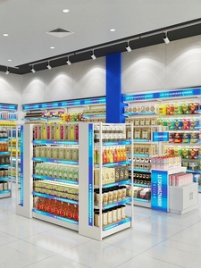 Étagère de présentation pour supermarché <span class=keywords><strong>Le</strong></span> Chuang, étagère de magasin de proximité Rosen, pour snacks, simple face, double face, en acier laminé à froid, 5 niveaux - Product Image 1