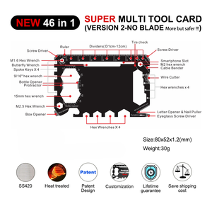 Tarjeta Multiherramienta Promocional Corporativa para la Industria <span class=keywords><strong>Inmobiliaria</strong></span>, Multifuncional, de Acero Inoxidable, con Logotipo Personalizado, Impresión en Serigrafía - Product Image 2