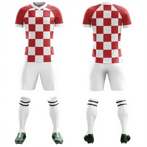 Maillot de football personnalisé par sublimation 100% polyester respirant écologique séchage rapide col rond manches courtes unisexe adulte équipe - Product Image 1