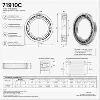 JYJM OEM 71910C Ultra Light Angular Contact Ball Bearing 50x72x12mm 15 Degree High Precision CNC Spindle Machine Motor Product